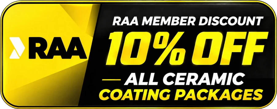 RAA member discount, 10% off all ceramic coating packages at Ceramicar